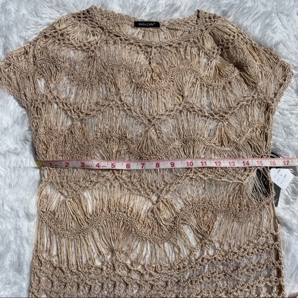 DOLCE CABO Sand Crochet Top Small - Picture 8 of 11